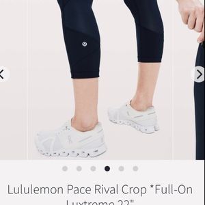 Lululemon Pace Rival Crop *Full-On Luxtreme 22"